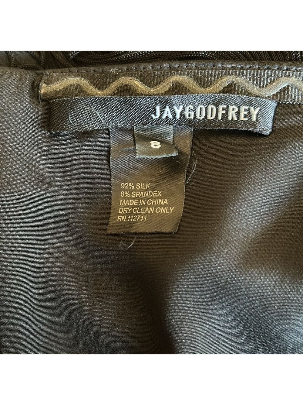 Jaygodfrey black silk fringe skirt size 8 - Picture 8 of 8